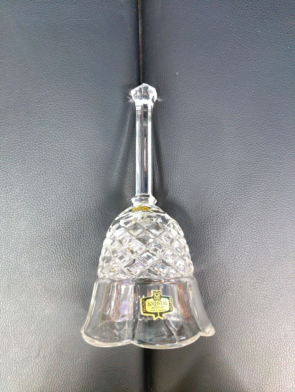 Vintage Kristal Zaječar 24% Lead Crystal 8" Dinner Bell Made in Yugoslavia